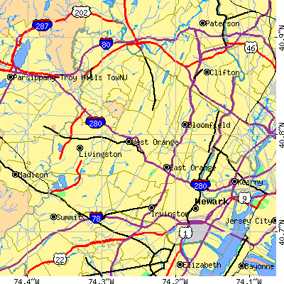 Essex County close-up map