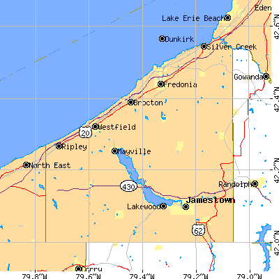 Chautauqua County close-up map