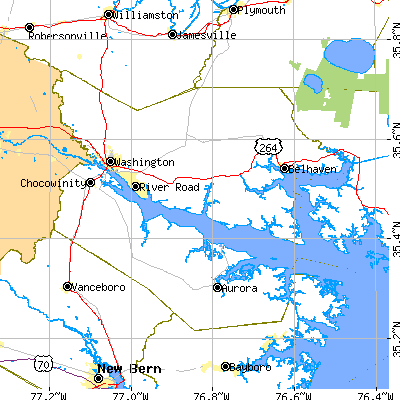 Beaufort County close-up map