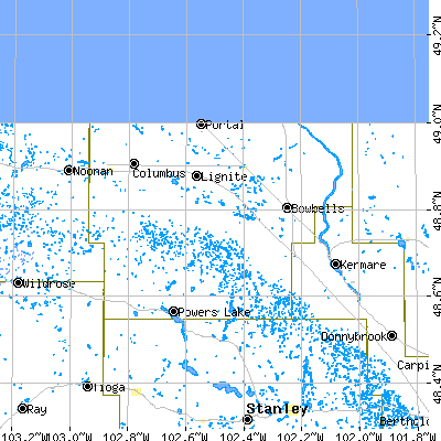Burke County close-up map