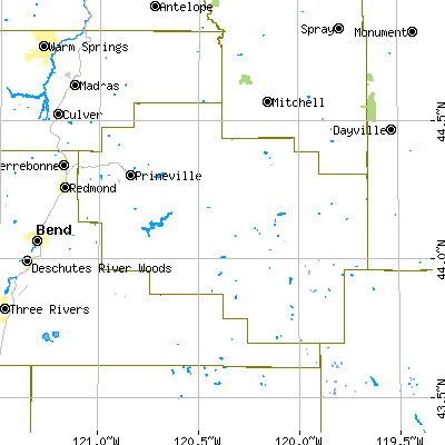Crook County close-up map