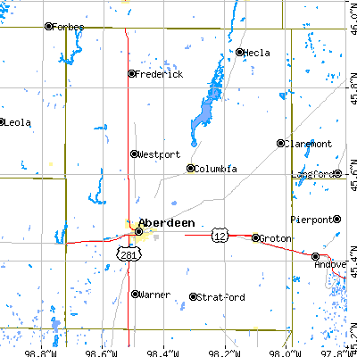 Brown County close-up map
