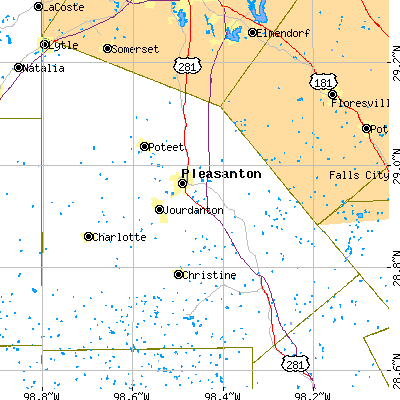 Atascosa County close-up map
