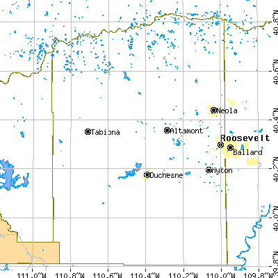 Duchesne County close-up map