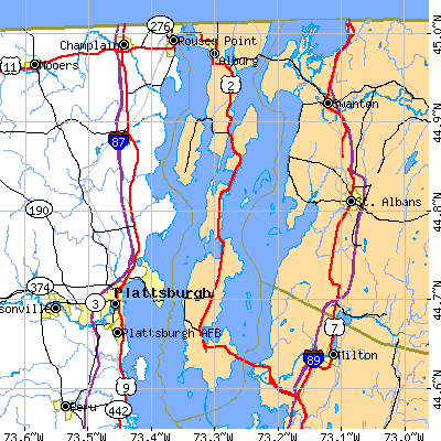 Grand Isle County close-up map