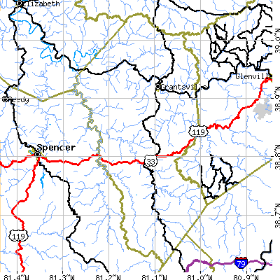 Calhoun County close-up map