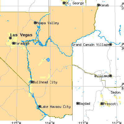 Mohave County close-up map