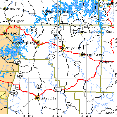 Carroll County close-up map