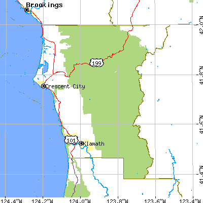 Del Norte County close-up map