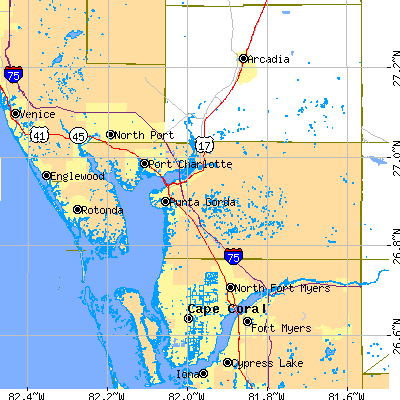 Charlotte County close-up map