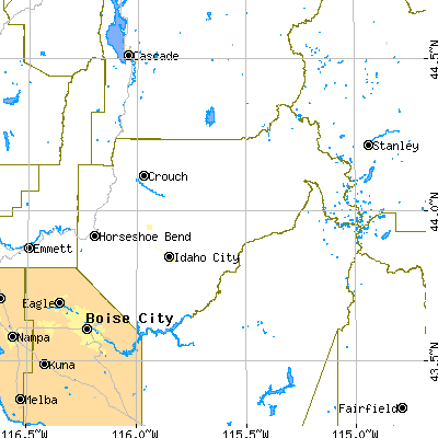 Boise County close-up map