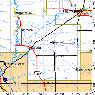 Carroll County close-up map