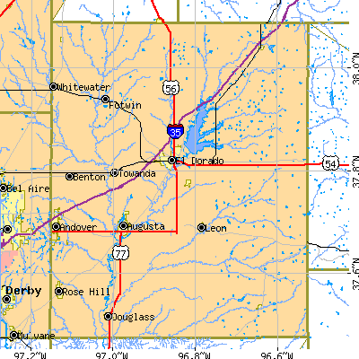 Butler County close-up map