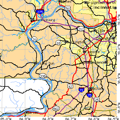 Boone County close-up map