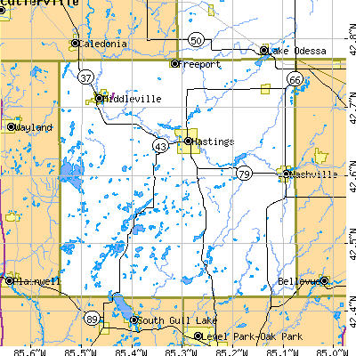 Barry County close-up map