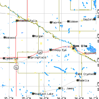 Brown County close-up map