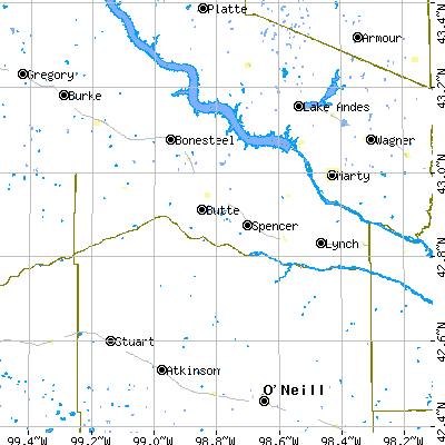 Boyd County close-up map