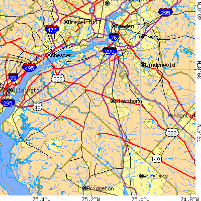 Gloucester County close-up map