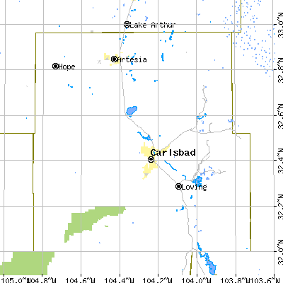 Eddy County close-up map