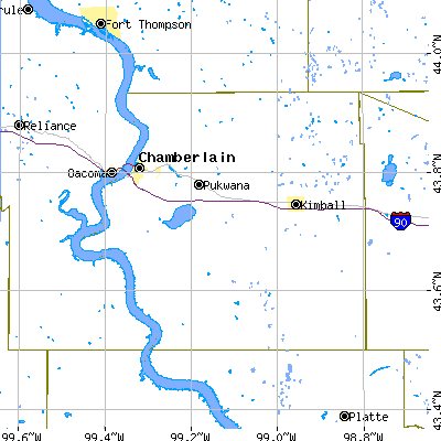 Brule County close-up map