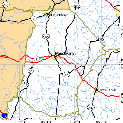 Cannon County close-up map