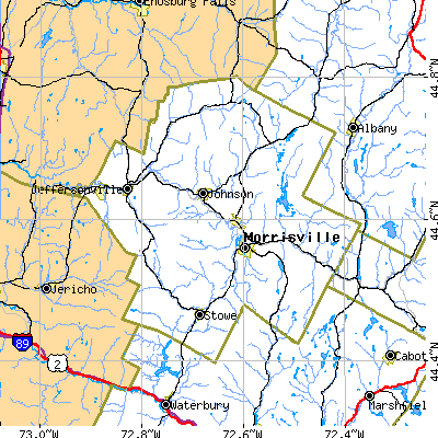 Lamoille County close-up map