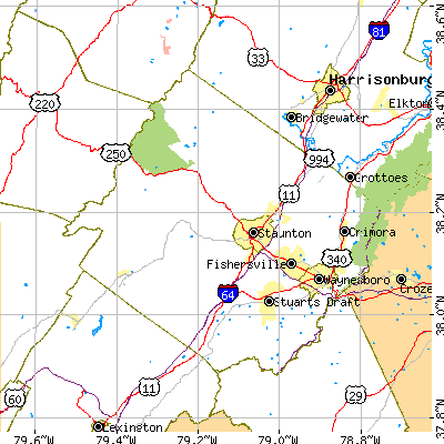 Augusta County close-up map