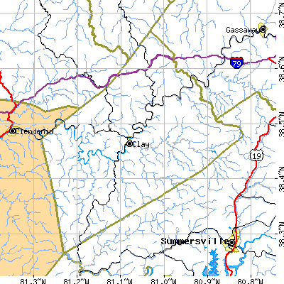 Clay County close-up map