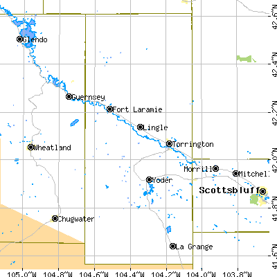 Goshen County close-up map
