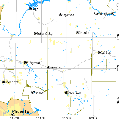 Navajo County close-up map