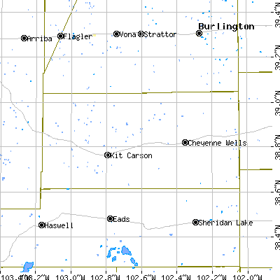 Cheyenne County close-up map