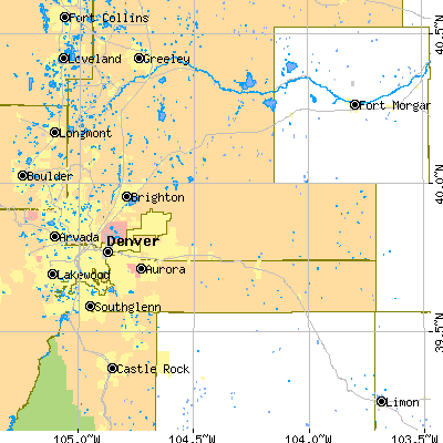 Adams County close-up map