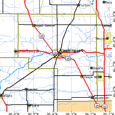 Cass County close-up map