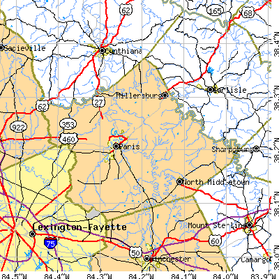 Bourbon County close-up map
