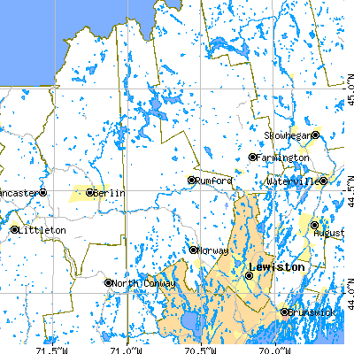 Oxford County close-up map