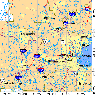 Middlesex County close-up map