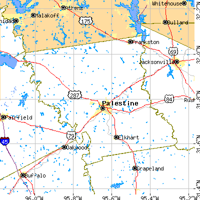 Anderson County close-up map