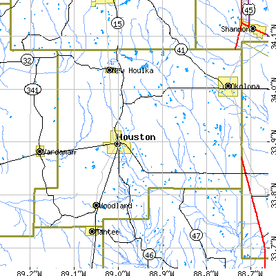 Chickasaw County close-up map