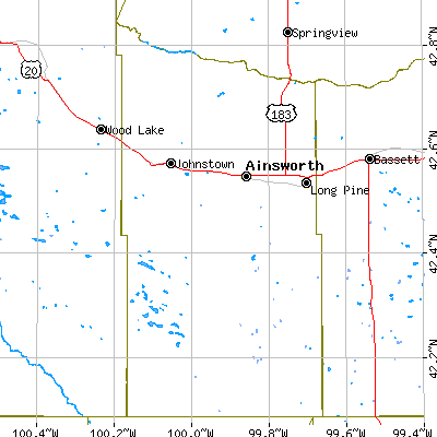 Brown County close-up map