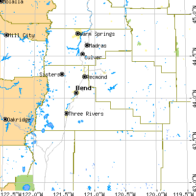 Deschutes County close-up map