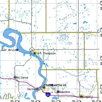 Buffalo County close-up map