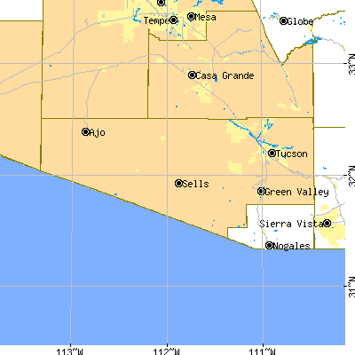 Pima County close-up map