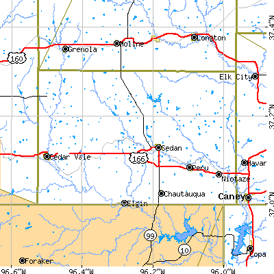 Chautauqua County close-up map