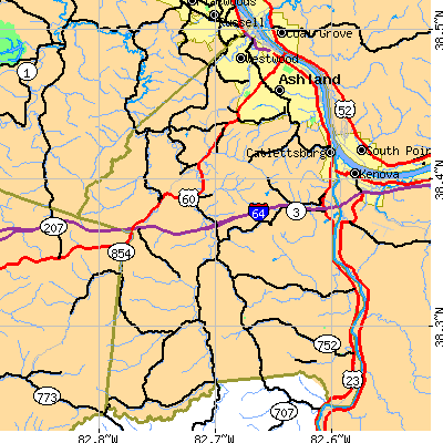 Boyd County close-up map
