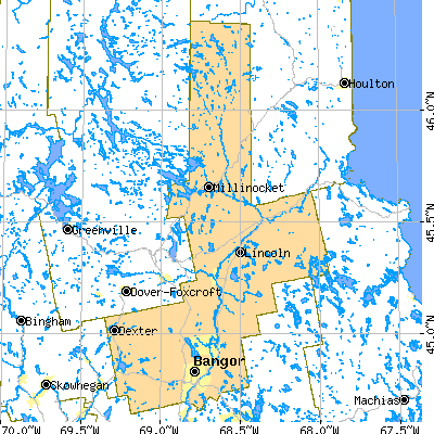 Penobscot County close-up map