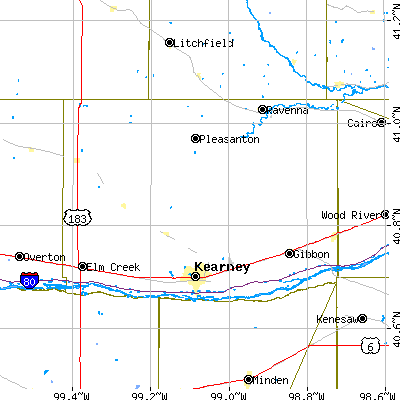 Buffalo County close-up map