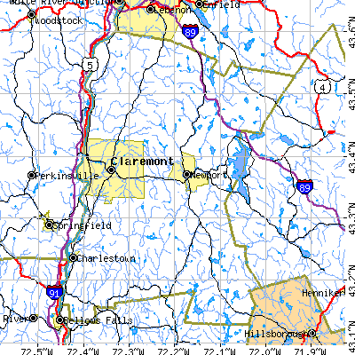 Sullivan County close-up map
