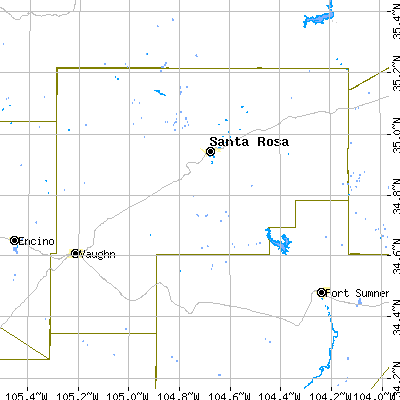 Guadalupe County close-up map