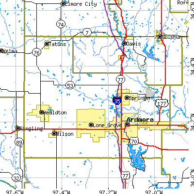 Carter County close-up map