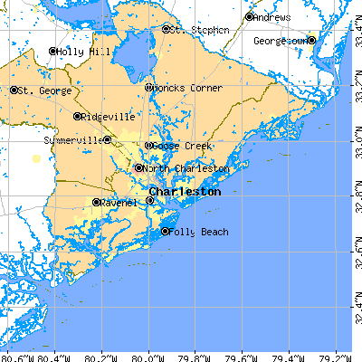 Charleston County close-up map